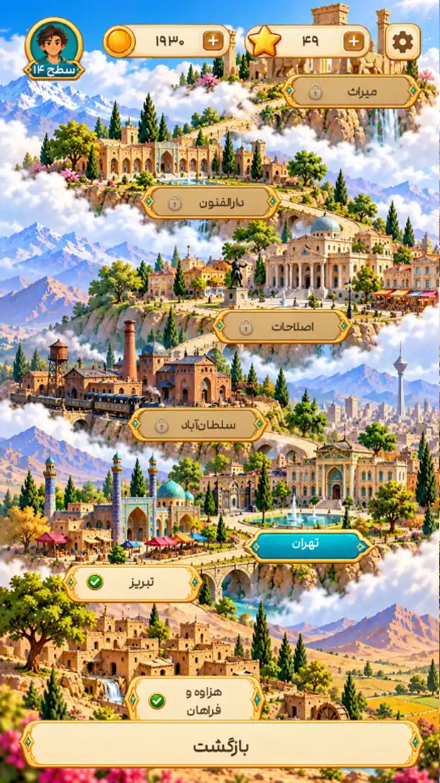نقشهٔ هفت فصل بازی امیر